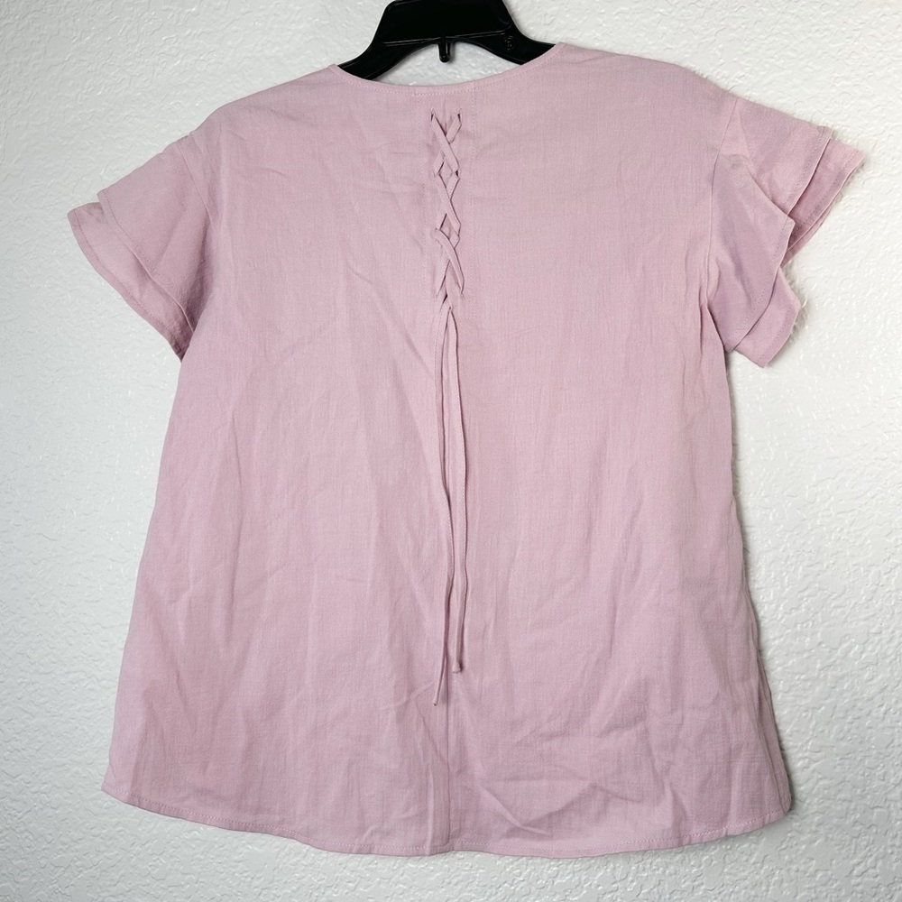 Doe & Rae Purple Blouse with Design - Picture 2 of 3
